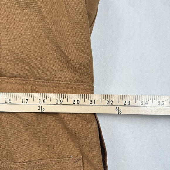 Carhartt Duck Bibs Men's 38x28 Insulated Quilt Lined Brown Workwear USA Made - Picture 5 of 16